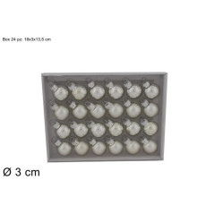 INGROSSO ARTICOLI NATALIZI PALLINE VETRO SET 24PZ 3CM SILVER IN BOX 8033113970368 INGROSSO ADDOBBI ALBERO NATALE