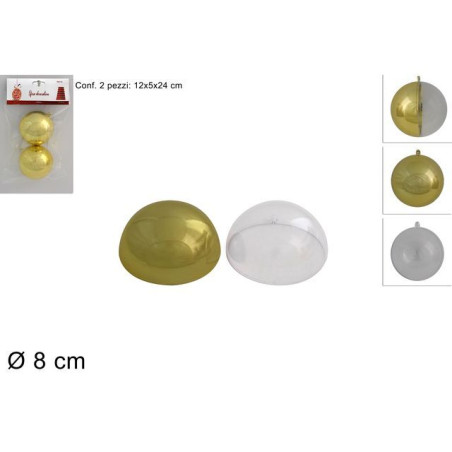 PALLE 8CM SET 2PZ ORO+TRASPARENTE EAN 8053482121185 INGROSSO PALLINE DI NATALE E PUNTALI