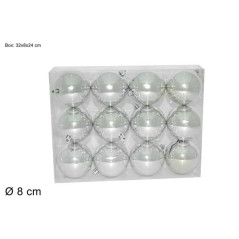 INGROSSO ARTICOLI NATALIZI BOX 12 PALLE 8 CM LUCIDE SILVER 8033113217104 INGROSSO ADDOBBI ALBERO NATALE