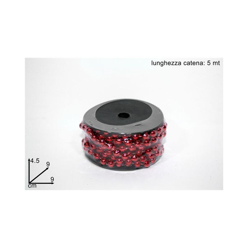 ROTOLO CATENELLA PERLE ROSSE 5MT EAN 8027501277429 INGROSSO GHIRLANDE NATALIZIE ROTOLO CATENELLA PERLE ROSSE 5MT EAN 8027501277429 INGROSSO GHIRLANDE NATALIZIE