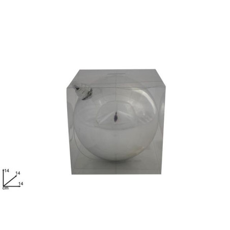 PALLA 14CM BOX PVC LUCIDA SILVER ART 2A1 EAN 8033113336522 INGROSSO PALLINE DI NATALE E PUNTALI