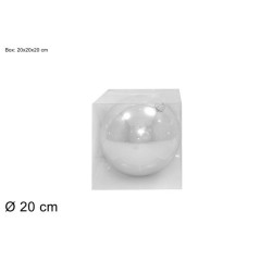 INGROSSO ARTICOLI NATALIZI PALLA 20 CM LUCIDA IN BOX PVC SILVER 8033113358623 INGROSSO ADDOBBI ALBERO NATALE