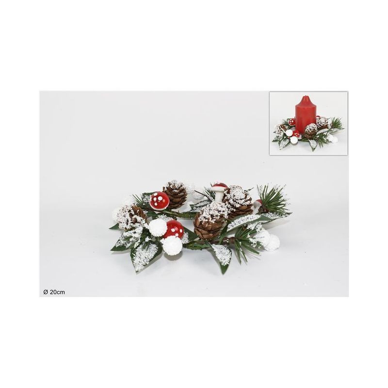 GIROCANDELA C/PIGNE E FUNGHI 20CM EAN 8033113903007 INGROSSO ACCESSORI ARREDO TAVOLA NATALIZIA GIROCANDELA C/PIGNE E FUNGHI 20CM EAN 8033113903007 INGROSSO ACCESSORI ARREDO TAVOLA NATALIZIA