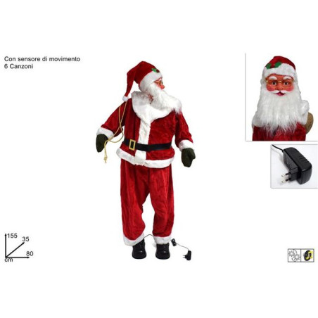 BABBO NATALE 155CM MUSICALE C/MOV EAN 8033113959950 INGROSSO PUPAZZI E GNOMI NATALIZI