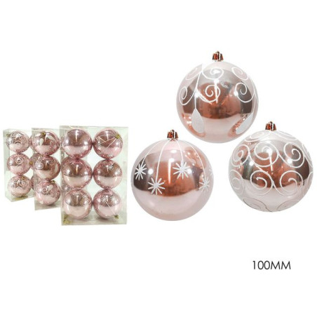 INGROSSO ARTICOLI NATALIZI SET 6 PALLE 100MM ROSA 3ASS 8015361222314 INGROSSO ADDOBBI ALBERO NATALE PALLINE DI NATALE E PUNTALI