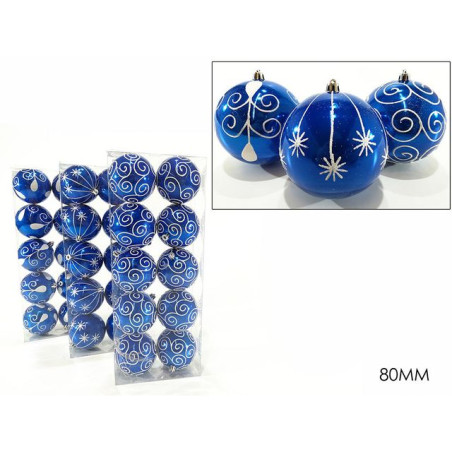 INGROSSO ARTICOLI NATALIZI SET 10 PALLE 80MM BLU 3ASS 8015361376352 INGROSSO ADDOBBI ALBERO NATALE PALLINE DI NATALE E PUNTALI