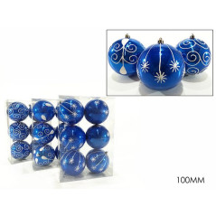 INGROSSO ARTICOLI NATALIZI SET 6 PALLE 100MM BLU 3ASS 8015361376932 INGROSSO ADDOBBI ALBERO NATALE PALLINE DI NATALE E PUNTALI