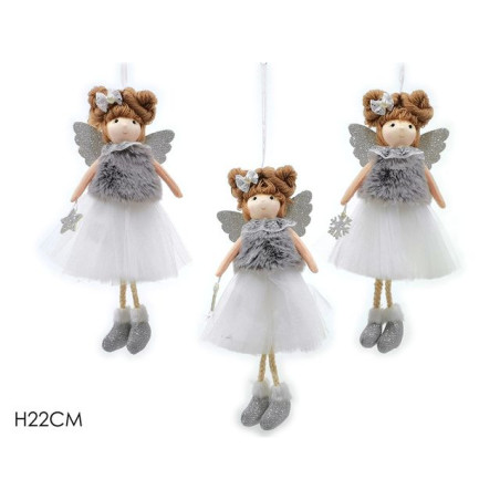INGROSSO ARTICOLI NATALIZI APP. ANGELO PELL. GRI./BIA. H22CM 3ASS 8015361252137 INGROSSO ADDOBBI ALBERO NATALE