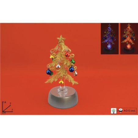 ALBERO VETRO 14CM C/LUCE EAN 8053482132044 INGROSSO OGGETTISTICA NATALIZIA