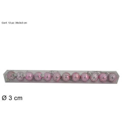 INGROSSO ARTICOLI NATALIZI BOX 12PALLINE 3CM FILO ROSA ART.DBSM1003 FA-3 8033113990762 INGROSSO ADDOBBI ALBERO NATALE