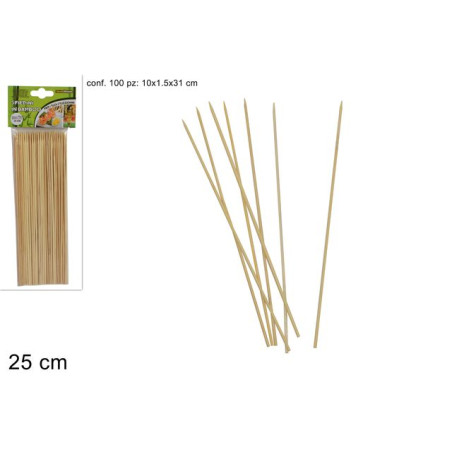 SPIEDINI BAMBU PZ.100 CM.25 EAN 8027501059810 INGROSSO ACCESSORI CUCINA