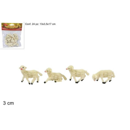 PECORELLE 24PZ CM 3X3 EAN 8033113050466 INGROSSO PERSONAGGI PER IL PRESEPE E ANIMALI