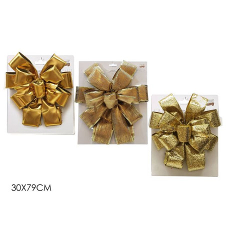 INGROSSO ARTICOLI NATALIZI FIOCCO COCCARDA 30X79CM ORO 3 ASS 8015361334611 INGROSSO ADDOBBI ALBERO NATALE