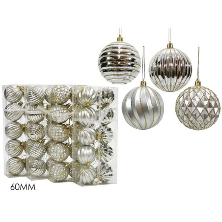 INGROSSO ARTICOLI NATALIZI SET 10 PALLE 60MM SILVER MIX 4ASS. 8015361351984 INGROSSO ADDOBBI ALBERO NATALE