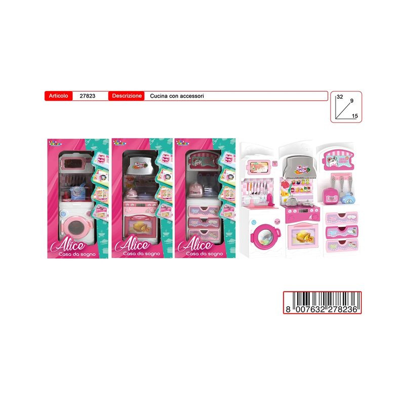 SET CUCINA IN SCATOLA EAN 8007632278236 INGROSSO ACCESSORI PER BAMBOLE
