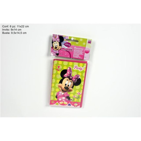 INGROSSO CARTOLERIA INVITI C/BUSTA MINNIE FIOCCO 6PZ 5201184816479 INGROSSO BIGLIETTI AUGURI