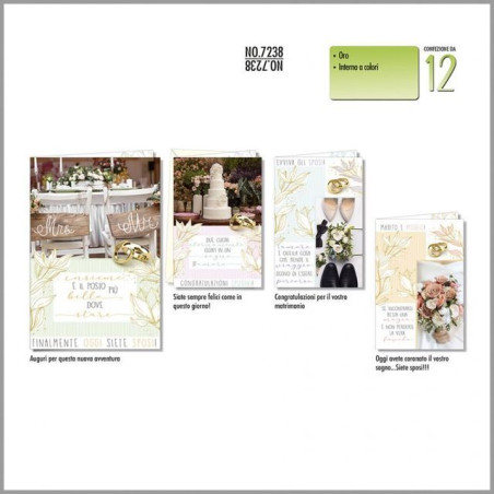 INGROSSO CARTOLERIA BIGLIETTI NOZZE NO.7138 C.12 8001608372386 INGROSSO BIGLIETTI AUGURI BIGLIETTI MATRIMONIO