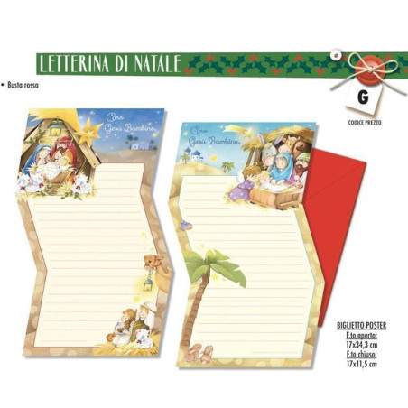 INGROSSO LETTERINA DI NATALE NT.5298 C.12 8001608352982 INGROSSO ARTICOLI NATALE BIGLIETTI NATALIZI