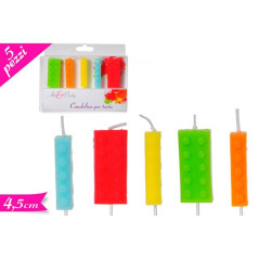 INGROSSO CANDELINE PARTY 5PZ MATTONCINI BLOCK ASS 8055329126599 INGROSSO ARTICOLI PER FESTE CANDELE COMPLEANNO