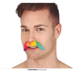 INGROSSO CARNEVALE BAFFI ARCOBALENO 10 CM 8434077119747 INGROSSO ARTICOLI CARNEVALE PARRUCCHE E BARBE DI CARNEVALE