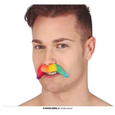 INGROSSO CARNEVALE BAFFI ARCOBALENO 10 CM 8434077119747 INGROSSO ARTICOLI CARNEVALE PARRUCCHE E BARBE DI CARNEVALE