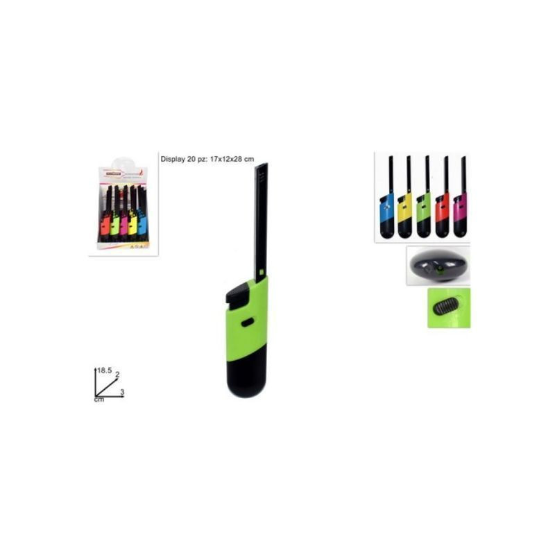 ACCENDIGAS RICARICABILE 5 COL. EAN 8034048549889 INGROSSO ACCENDIGAS