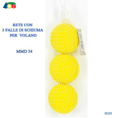 INGROSSO CASALINGHI RETE C/3 PALLE DI SCHIUMA PER VOLANO 8006087330056 INGROSSO SPORT E ARIA APERTA TENNIS