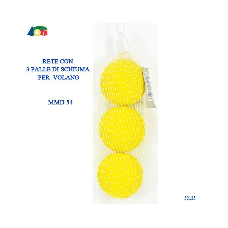 RETE C/3 PALLE DI SCHIUMA PER VOLANO EAN 8006087330056 INGROSSO TENNIS