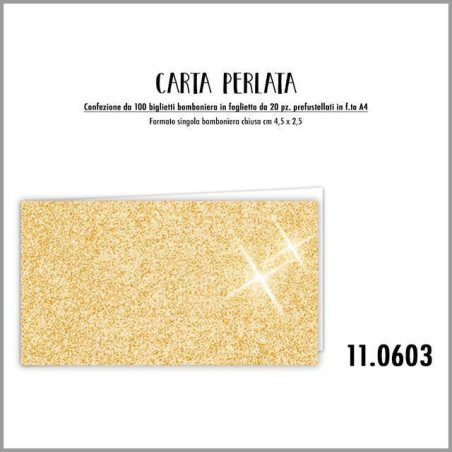 INGROSSO CARTOLERIA BIGLIETTI BOMBONIERE PERLATA ORO 20PZ 8001608560301 INGROSSO BIGLIETTI AUGURI BIGLIETTI BOMBONIERE