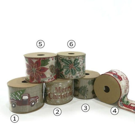 INGROSSO ARTICOLI DI NATALE ROTOLO NASTRO 6.3X250CM 6ASS. IN DISP. 8015361222635 INGROSSO ADDOBBI ALBERO NATALE