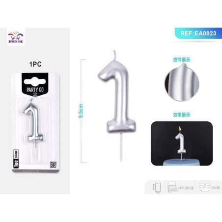 INGROSSO FESTA E PARTY CANDELE DI COMPLEANNO NUMERI 1 ARG. 6CM 8058617573730 INGROSSO ARTICOLI PER FESTE CANDELE COMPLEANNO