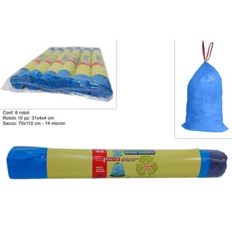 INGROSSO CASALINGHI SACCHI RIFIUTI LEGAFACILE 70X110 BLU 8034048634400 PRODOTTI PULIZIA SACCHI SPAZZATURA