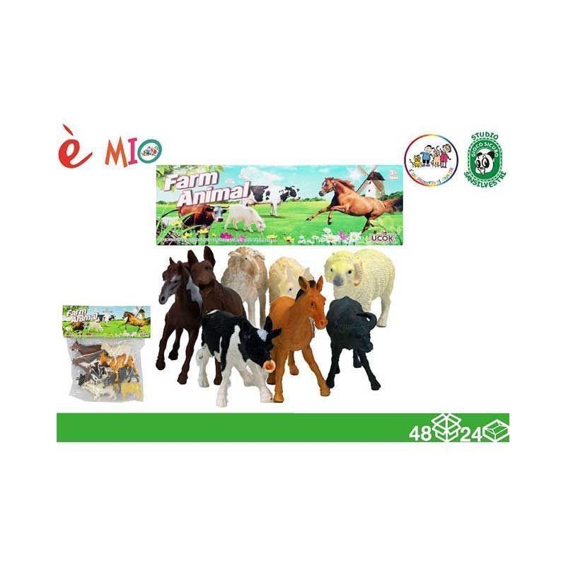 ANIMALI FATTORIA 8PZ BUSTA 31X26 EAN 8052286071627 INGROSSO BUSTE ANIMALI GIOCATTOLO