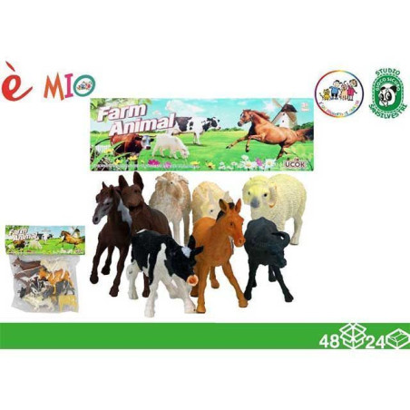 ANIMALI FATTORIA 8PZ BUSTA 31X26 EAN 8052286071627 INGROSSO BUSTE ANIMALI GIOCATTOLO