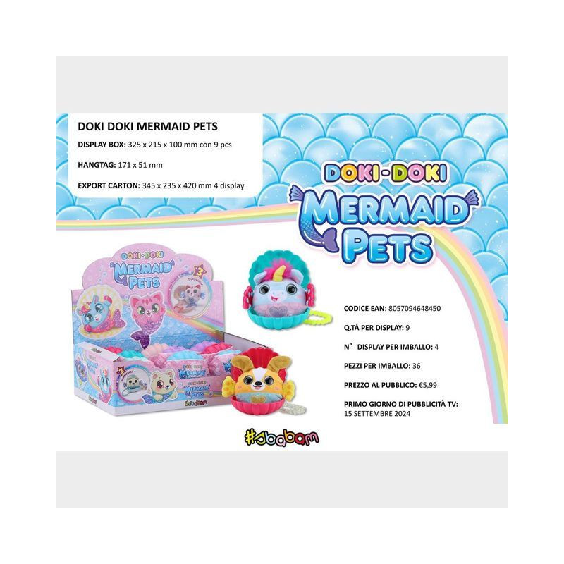 DOKI DOKI MERMAID PET EAN 8057094648450 INGROSSO GIOCHI DA EDICOLA