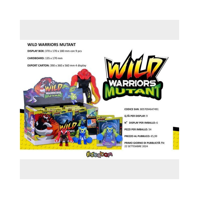 WILD WARRIORS MUTANT ASS EAN 8057094647491 INGROSSO GIOCHI DA EDICOLA