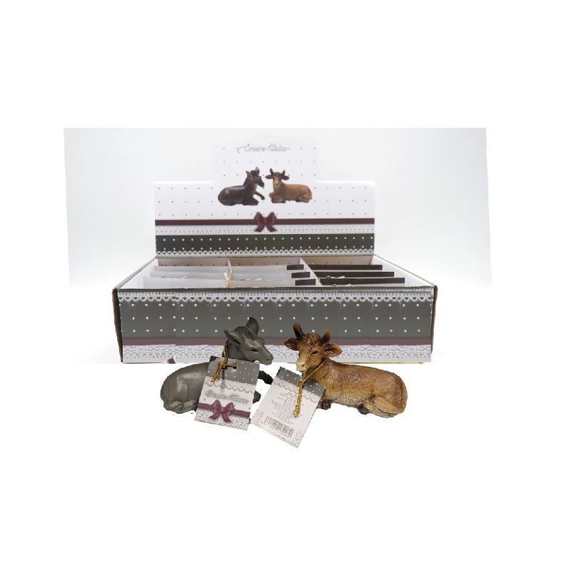 BUE / ASINO L.10CM / H.7CM LUCIDO EAN 8021029172280 INGROSSO PERSONAGGI PER IL PRESEPE E ANIMALI
