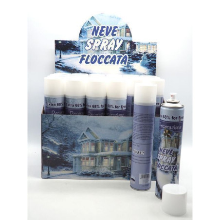 INGROSSO ARTICOLI DI NATALE NEVE SPRAY FLOCCATA 750ML 8021029300836 ARTICOLI NATALIZI BOMBOLETTE SPRAY NATALIZIE ARTICOLI NATALI