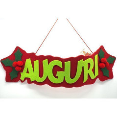 INGROSSO ARTICOLI NATALIZI DIETROPORTA OVATTA ROSSA C/SCRITTA AUGUR 8021029783998 DECORAZIONI NATALIZIE OGGETTISTICA NATALIZIA