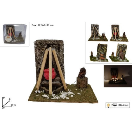 FOCOLARI PRESEPE 4ASS EAN 8033113042911 INGROSSO ACCESSORI PER IL PRESEPE