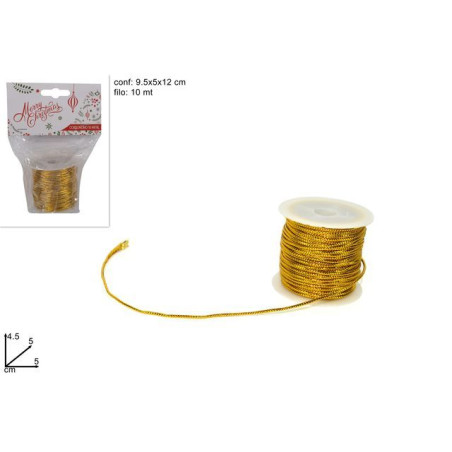 INGROSSO ARTICOLI DI NATALE CORDONCINO 10MT ORO 8033113090639 ARTICOLI NATALIZI PER CONFEZIONI NASTRI NATALIZI