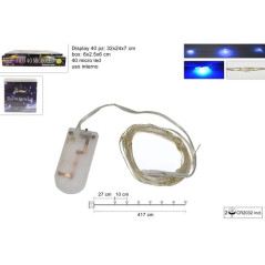 INGROSSO ARTICOLI DI NATALE FILO 40MICRO LED BLU BATT. 8053482092805 ARTICOLI NATALIZI LUCI NATALIZIE