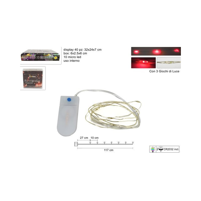 FILO 10MICRO LEDROSSO BATT.C/3 GIOCHI L EAN 8053482092881 INGROSSO LUCI NATALIZIE FILO 10MICRO LEDROSSO BATT.C/3 GIOCHI L EAN 8053482092881 INGROSSO LUCI NATALIZIE