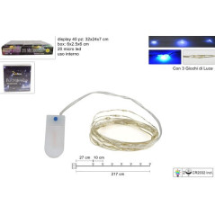 INGROSSO ARTICOLI DI NATALE FILO 20 MICRO LED BLU BATT. C/GIOCHI 8053482092942 ARTICOLI NATALIZI LUCI NATALIZIE