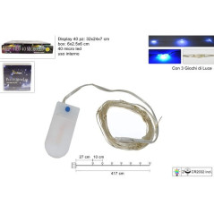 INGROSSO ARTICOLI DI NATALE FILO 40MICRO LED BLU BATT. C/3 GIOCHI 8053482094489 ARTICOLI NATALIZI LUCI NATALIZIE
