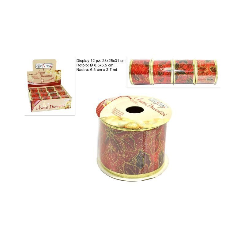 NASTRO C/DECORO ROSSO 6.3CMx2.7M EAN 8033113104770 INGROSSO NASTRI NATALIZI PER ADDOBBO NASTRO C/DECORO ROSSO 6.3CMx2.7M EAN 8033113104770 INGROSSO NASTRI NATALIZI PER ADDOBBO