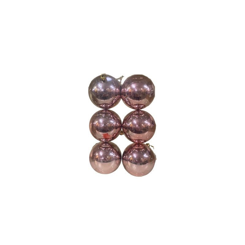 PALLE 8CM 6PZ ROSA ANTICO IN BOX PVC EAN 8053482121598 INGROSSO PALLINE DI NATALE E PUNTALI