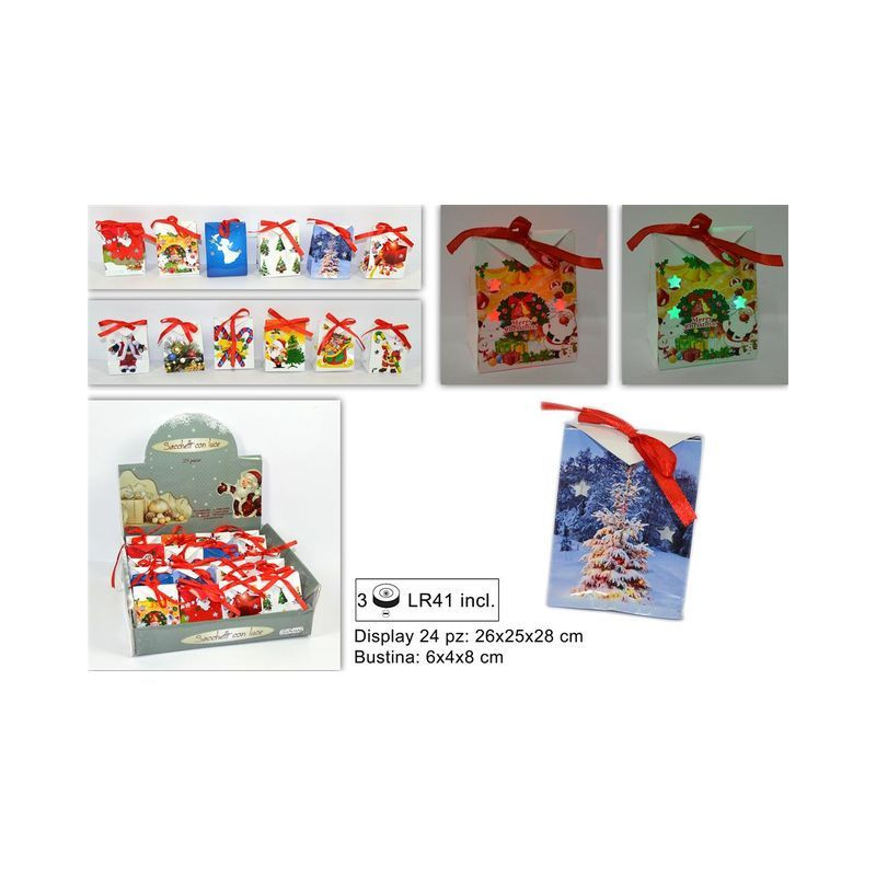 SACCHETTO NATALIZIO C/LUCE ASSORTITO EAN 8033113347818 INGROSSO SACCHETTI E SHOPPER NATALIZI SACCHETTO NATALIZIO C/LUCE ASSORTITO EAN 8033113347818 INGROSSO SACCHETTI E SHOPPER NATALIZI