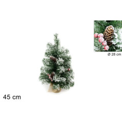 INGROSSO ARTICOLI DI NATALE ALBERO 45CM 46 PUNTE INNEV C/BACCHE E PI 8033113569203 ARTICOLI NATALIZI ALBERI DI NATALE