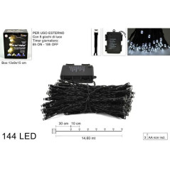 INGROSSO ARTICOLI DI NATALE LUCI 144LED BATTERIE 8GIOCHI B.FREDDO 8033113625824 ARTICOLI NATALIZI LUCI NATALIZIE